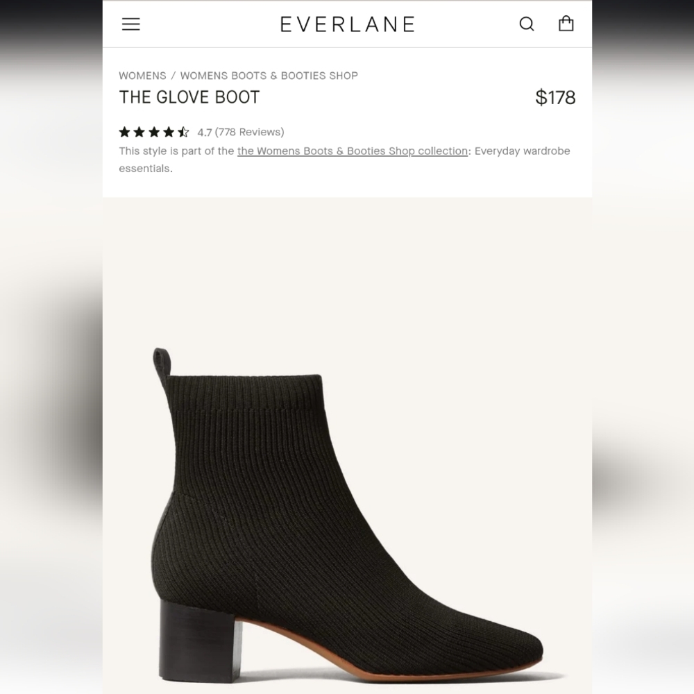 Everlane Glove Boots Black Size 10